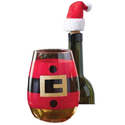 Santa Belt Wine Glass