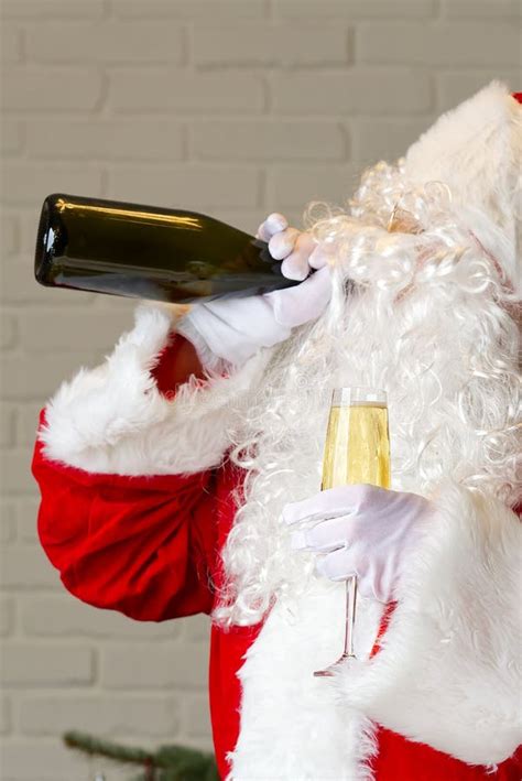 Santa Claus Drinking Wine