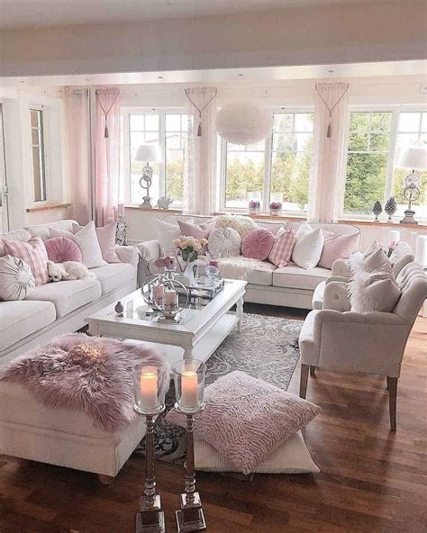 Shabby Chic Pink Living Room