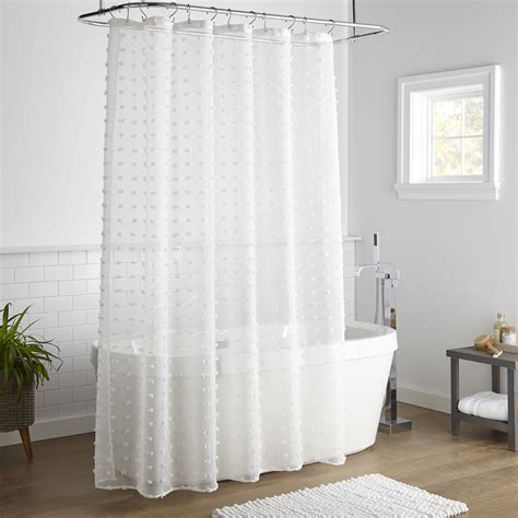 Sheer White Shower Curtain