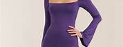 Short Long Sleeve Purple Dress