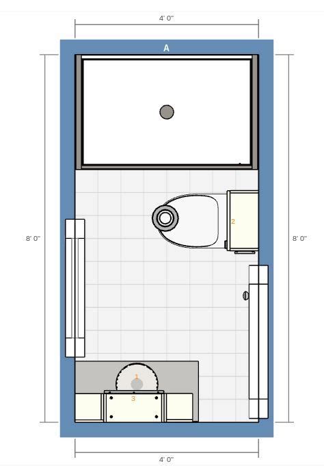 Small Bathroom Floor Plans with Shower Only