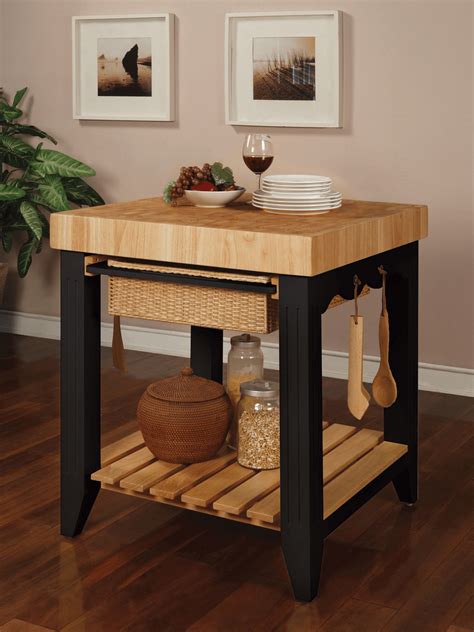 Small Kitchen with Butcher Block Island