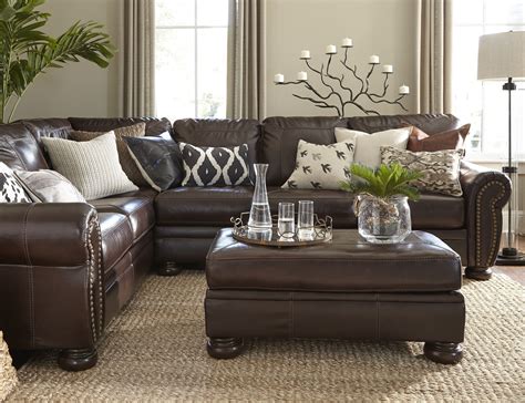 Small Living Room Brown Leather Sofa