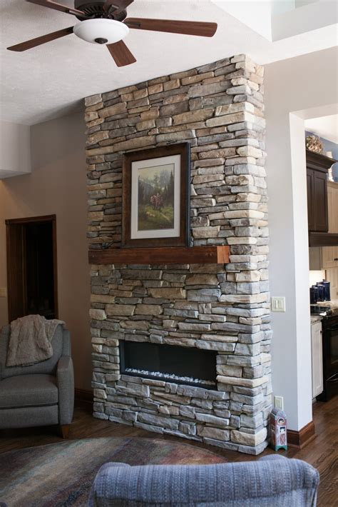 Stacked Stone Fireplace Designs