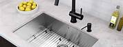 Stainless Steel Sink with Black Faucet