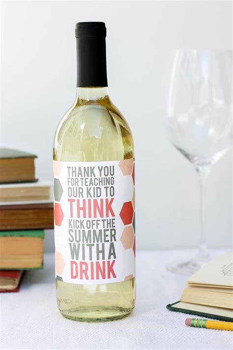 Teacher Free Printable Wine Tag