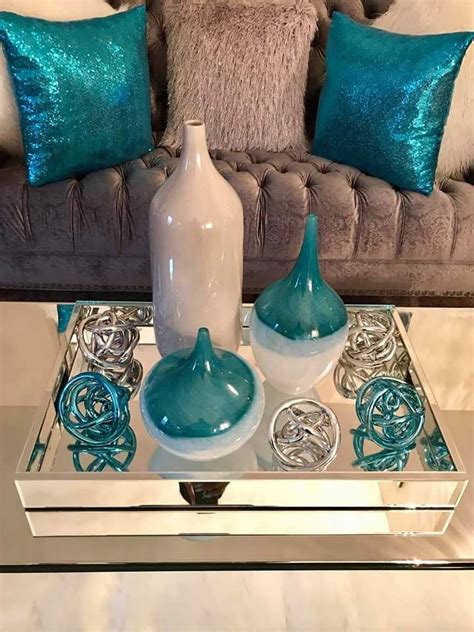 Teal and Silver Living Room