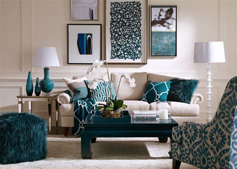 Teal and Tan Living Room
