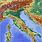 Topo Map of Italy