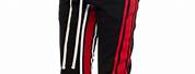 Track Pants Black with Red Stripe