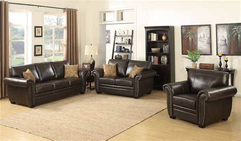 Traditional Leather Living Room Set