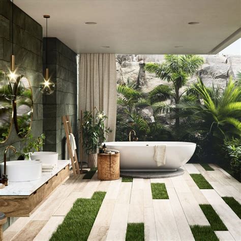 Tropical Themed Bathroom