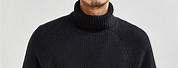 Turtleneck Sweater Men Black Korean