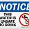 Unsafe Drinking Water Sign