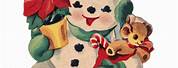 Vintage Christmas Snowman Clip Art