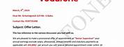 Vodafone Letter Format