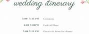 Wedding Itinerary Template Free Download
