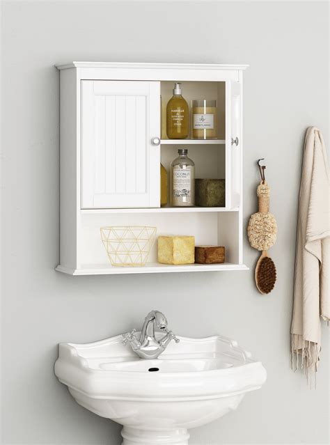 White Bathroom Wall Cabinet Over Toilet