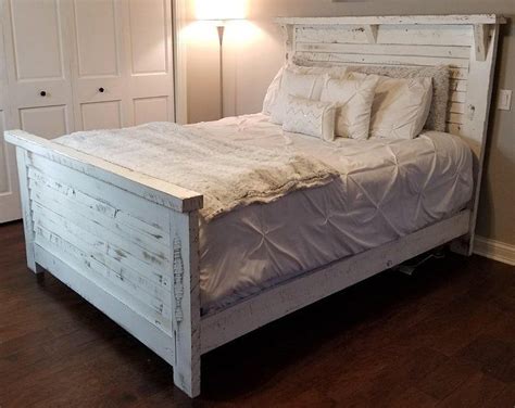 White Distressed Bed Frame