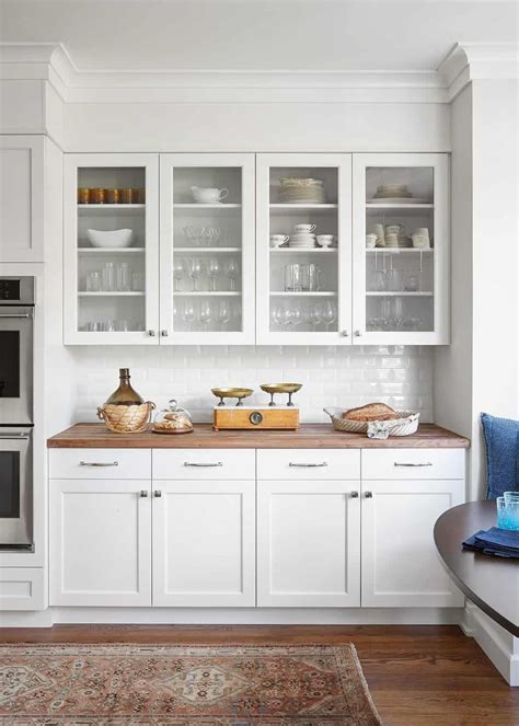 White Kitchen Cabinets with Glass Doors
