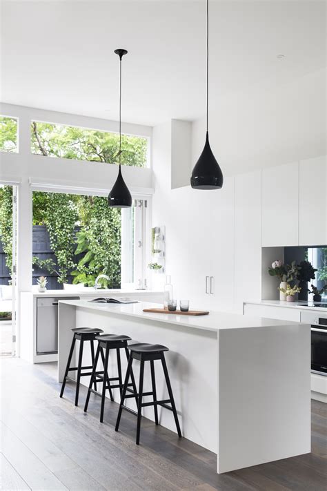 White Kitchen with Black Accents