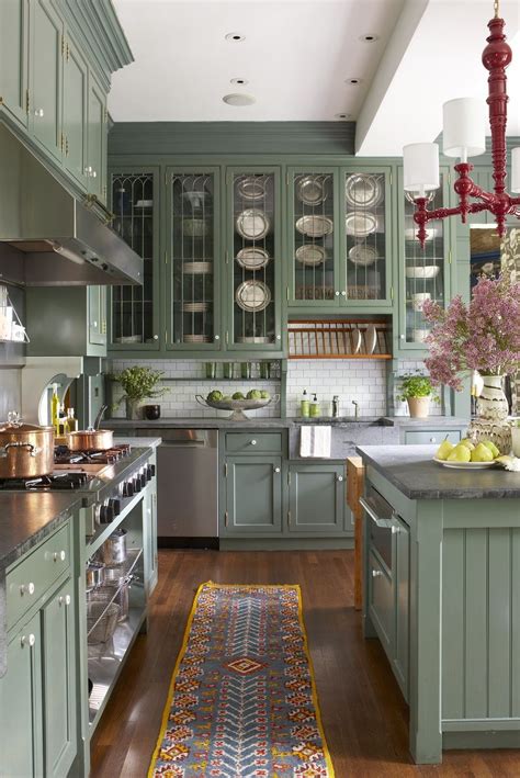White Kitchen with Green Accents