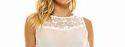 White Lace Tank Tops for Women