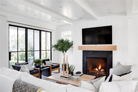 White Living Room Fireplace