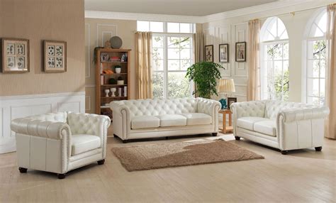 White Living Room Furniture Set