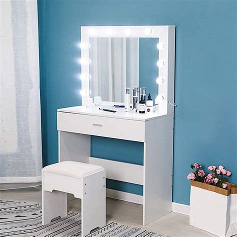 White Vanity with Lights