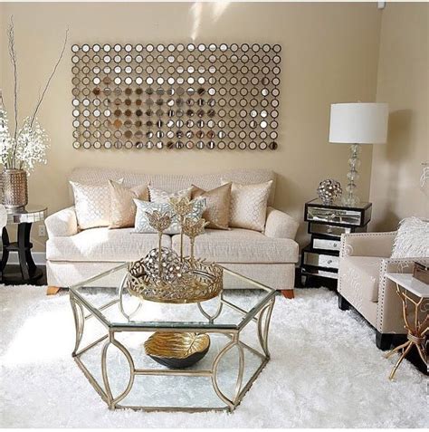 White and Gold Living Room Decor