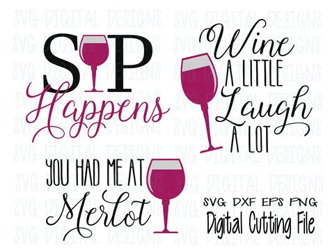 Wine Glass Sayings SVG Files