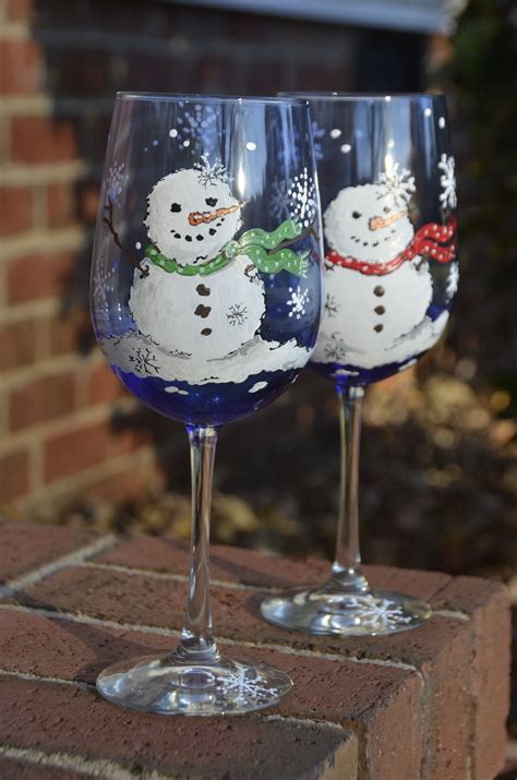 Wine Glass Snowman