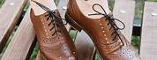Women's Brown Leather Oxford Shoes