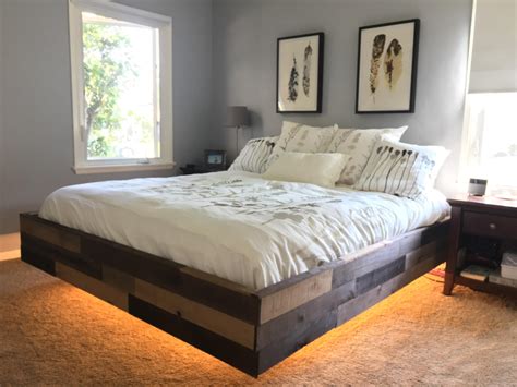 Wood Floating Bed Frame