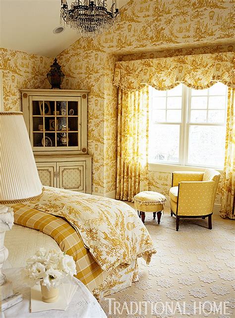 Yellow French Country Bedrooms