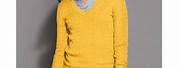 Yellow Pullover Knit Sweater
