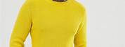 Yellow Ribbed Sweater Men