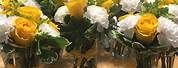 Yellow and White Fresh Flower Centerpieces