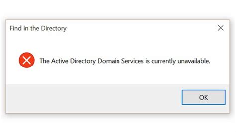 Active Directory Domain Services Unavailable