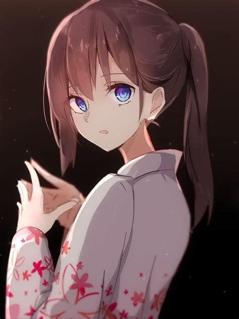 Anime Girl With Brown Hair Ponytail