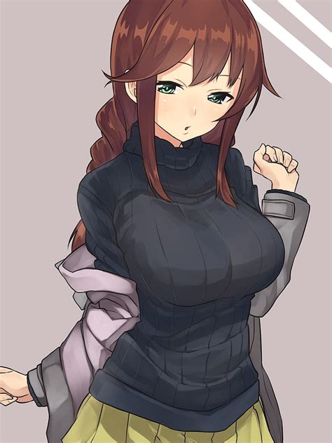Anime Girl With Sweater Keyhole