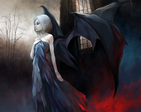 Anime Vampire Girl With Wings