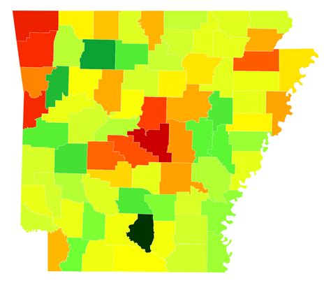 Arkansas Population Density Map