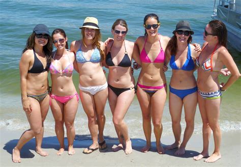 Beach Group Bikini Flash