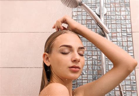 Beautiful Gorgeous Nude Woman Shower