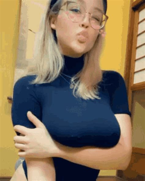 Big Tits With Glasses GIF