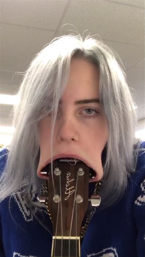 Billie Eilish Guitar In Mouth