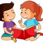 children reading cartoon